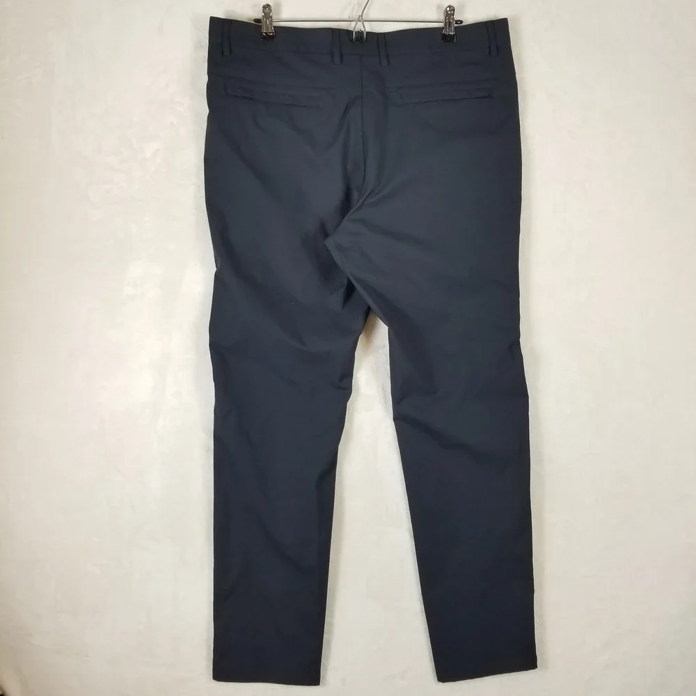 Marcus Pierce Mens Navy Blue Performance Golf Pants W36 L32 Flat Front Polyester